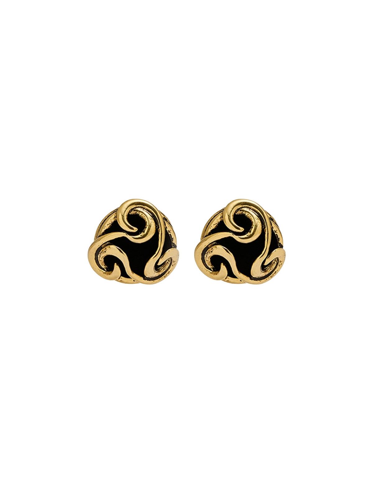 Julienne metal and fabric vintage earrings