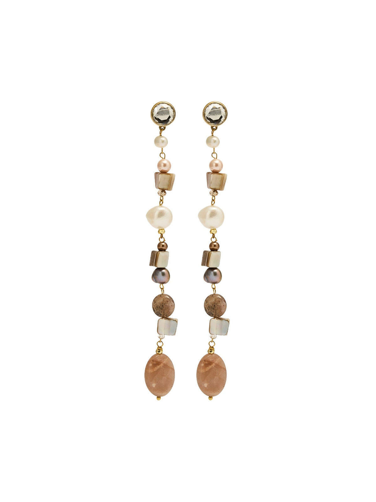Artemide crystal and pearls vintage earrings