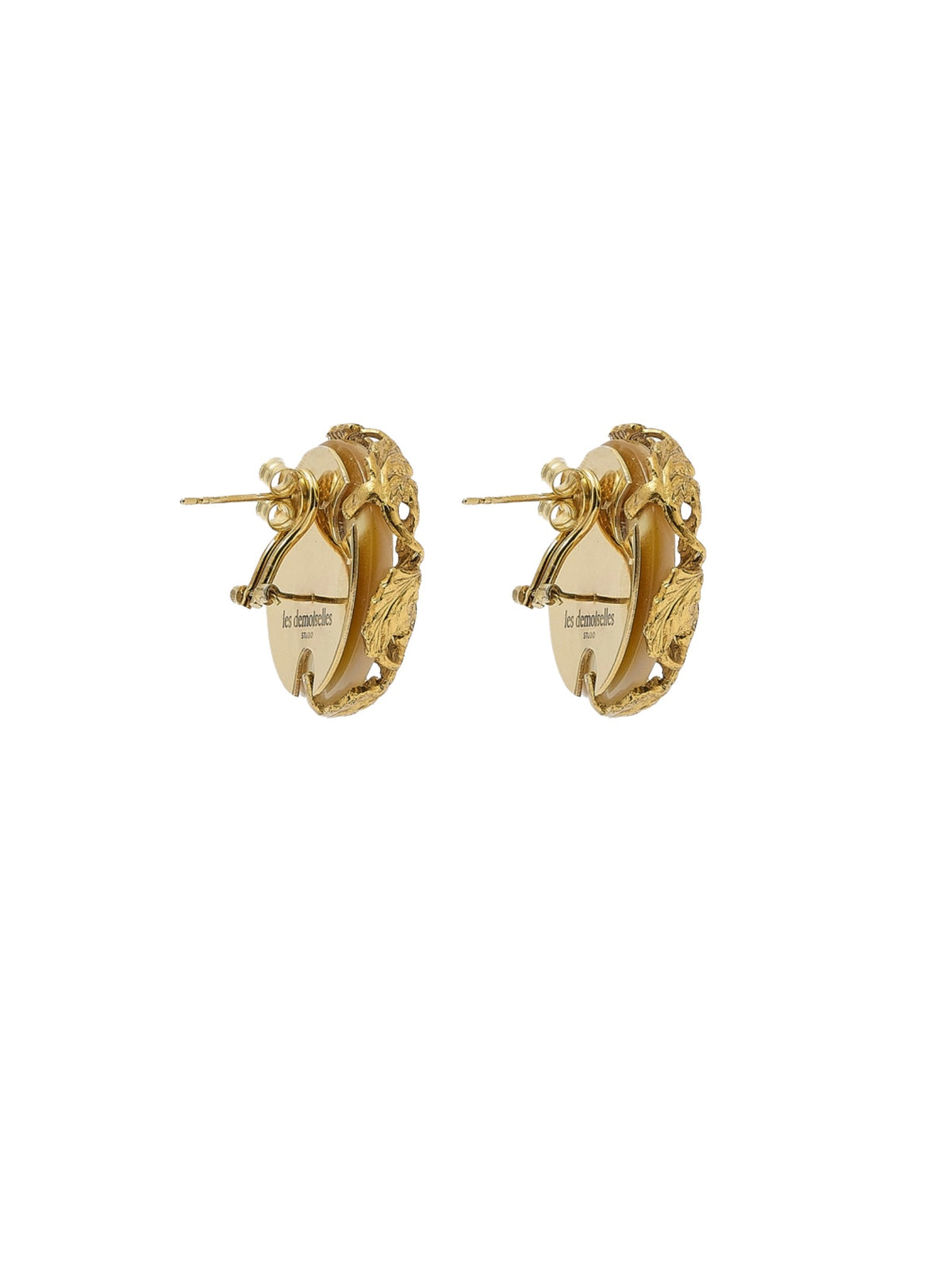 Audrey mother-of-pearl vintage button earrings