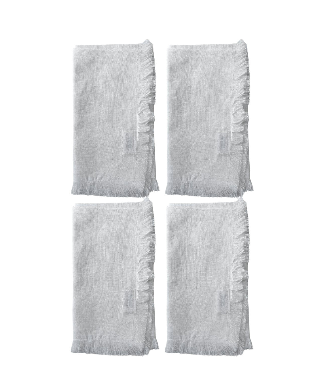 Set of 4 linen napkins with fringes