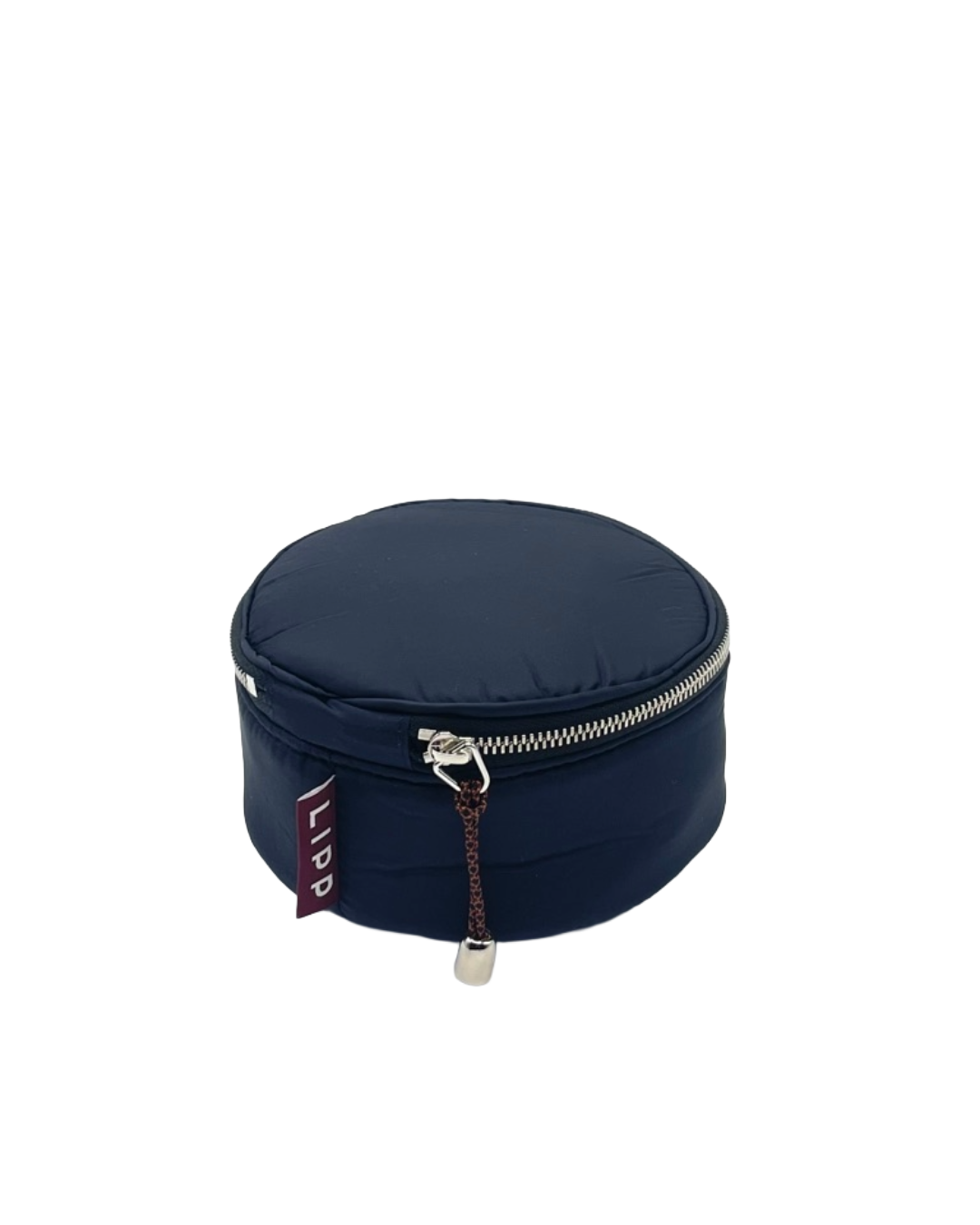 Round Zip Jewelry Bag - Black/Espresso
