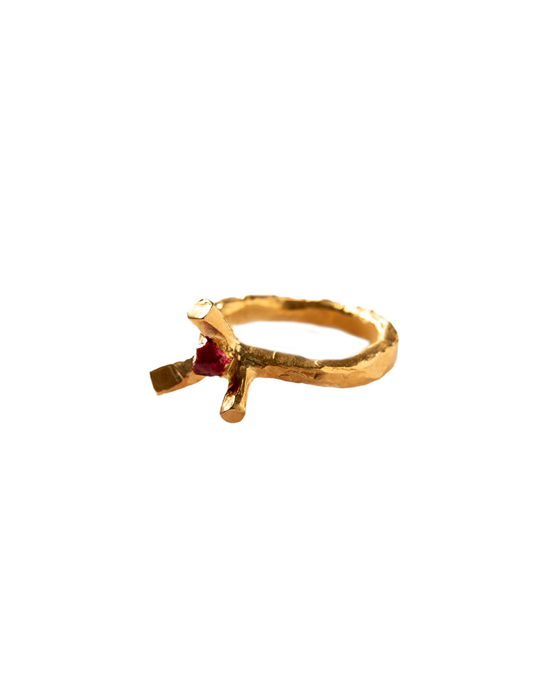 Handmade brass enamel ring - Lodovica Fusco