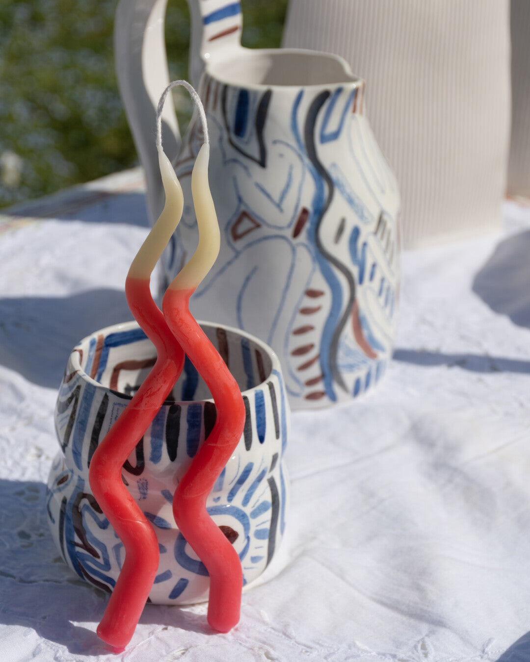Minerva Duo - handmade stick candle