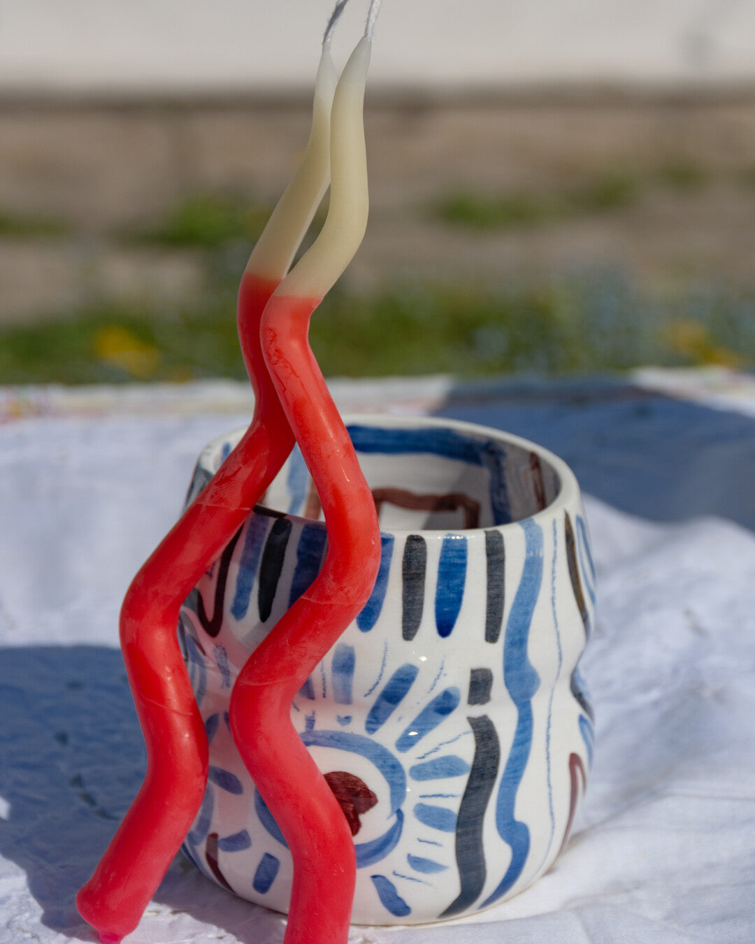 Minerva Duo - handmade stick candle