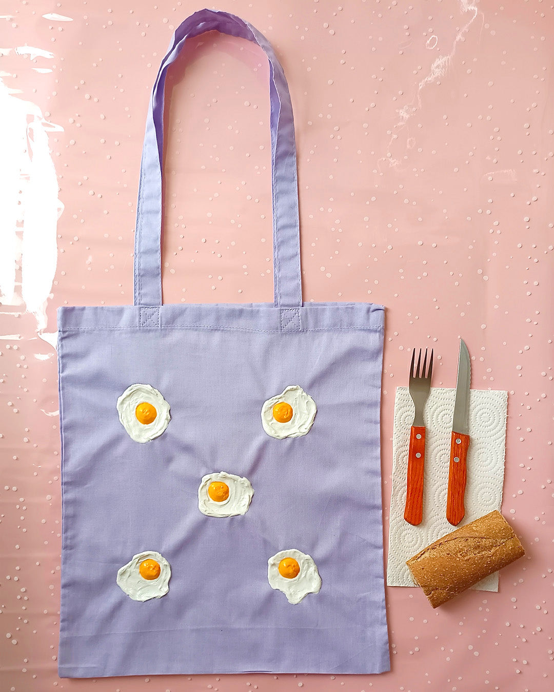 Borsa di tela lilla Uova