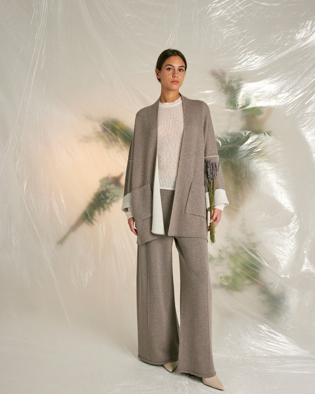 Double face wool cardigan