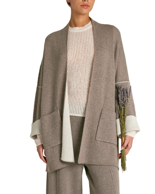 Double face wool cardigan