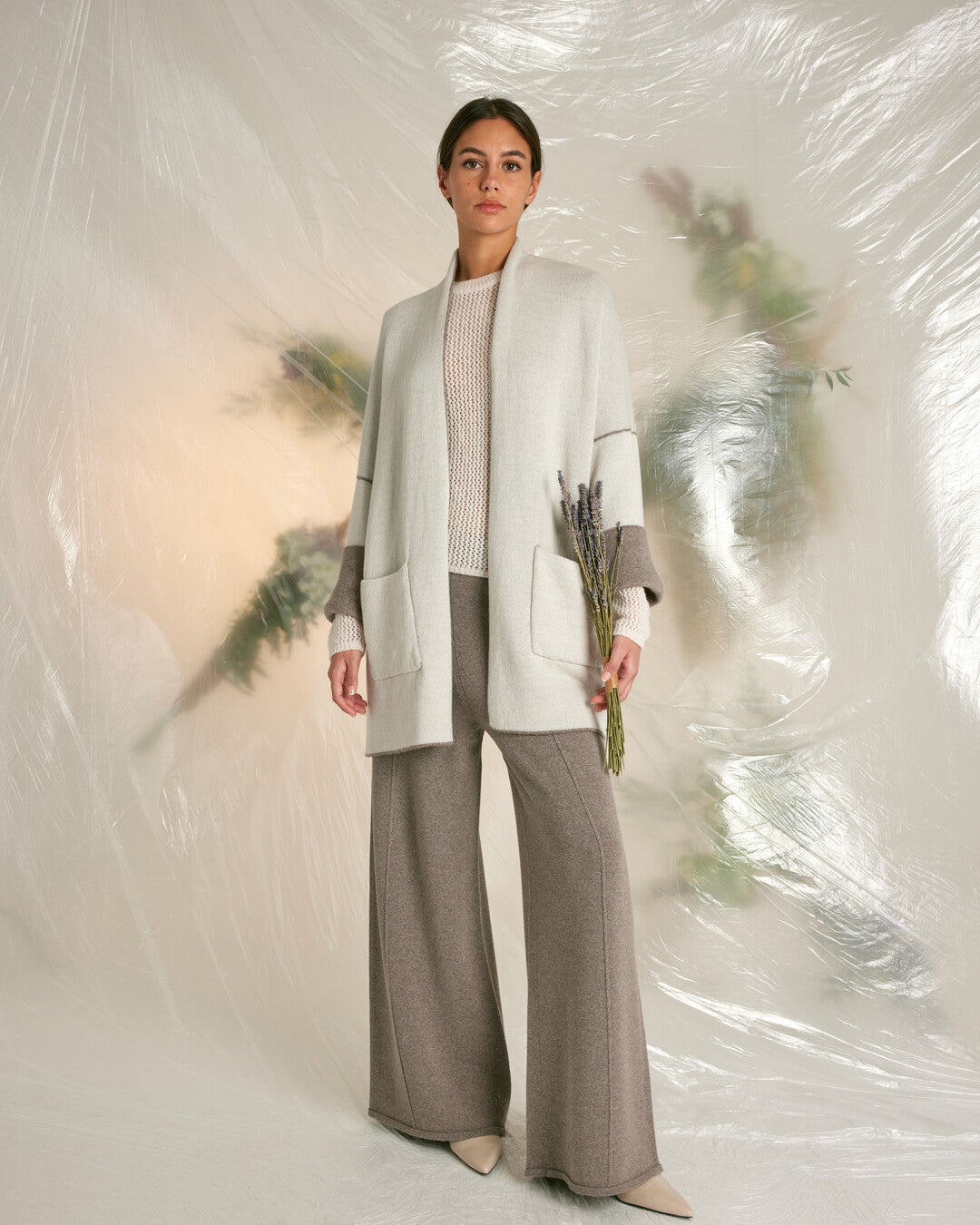 Double face wool cardigan