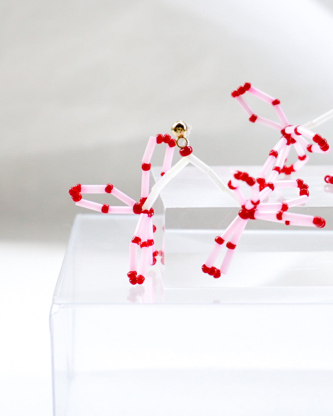 FLORS 03 - Cherry beaded earrings