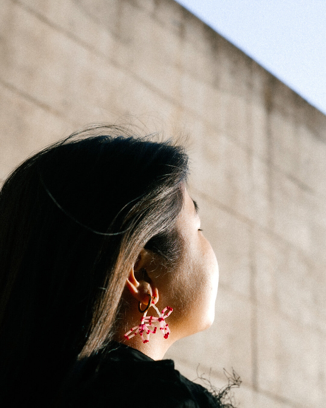 FLORS 03 - Cherry beaded earrings
