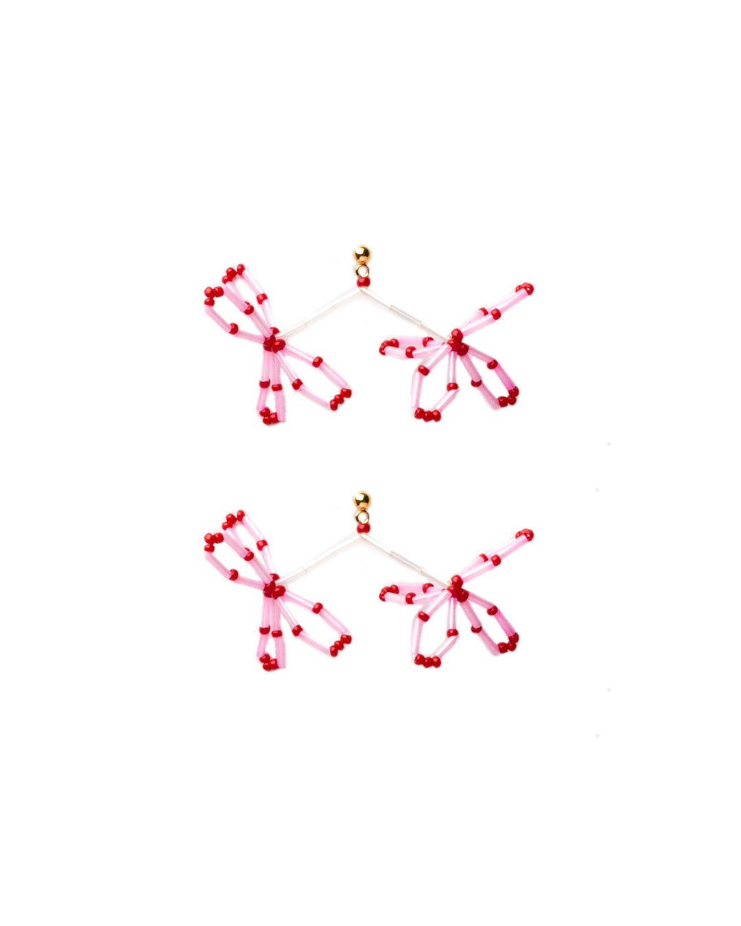FLORS 03 - Cherry beaded earrings