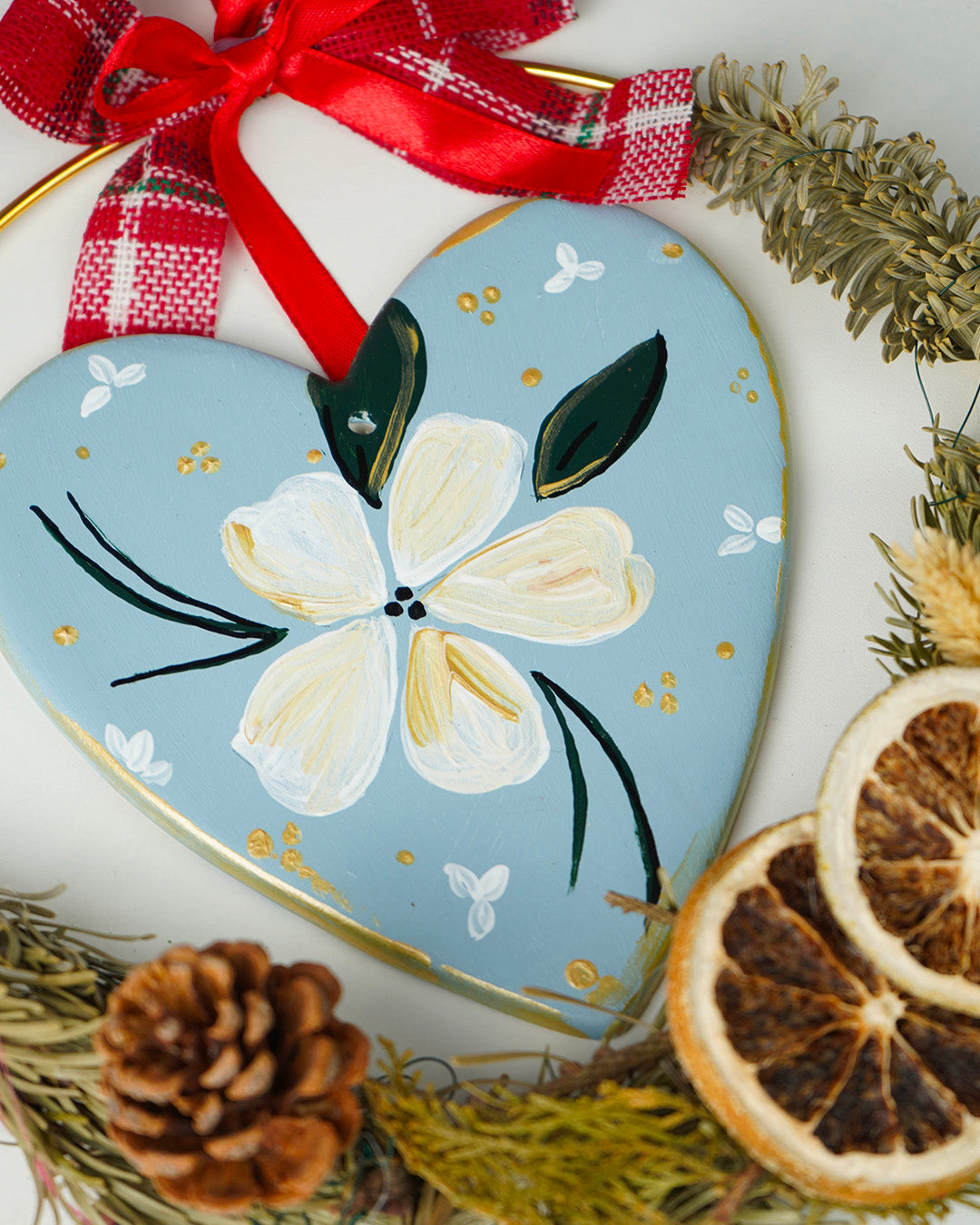 "Flower" ceramic heart – Christmas collection