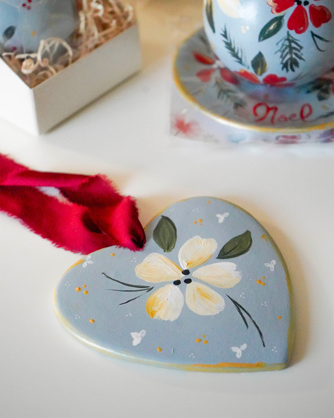 "Flower" ceramic heart – Christmas collection