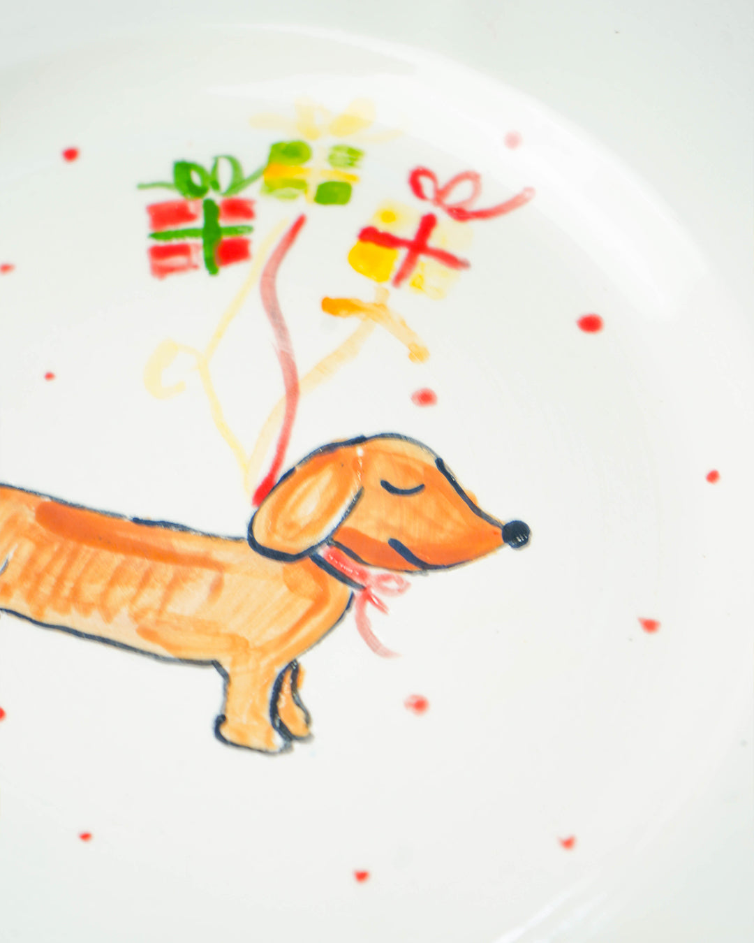 Scalloped dachshund plate – Christmas collection