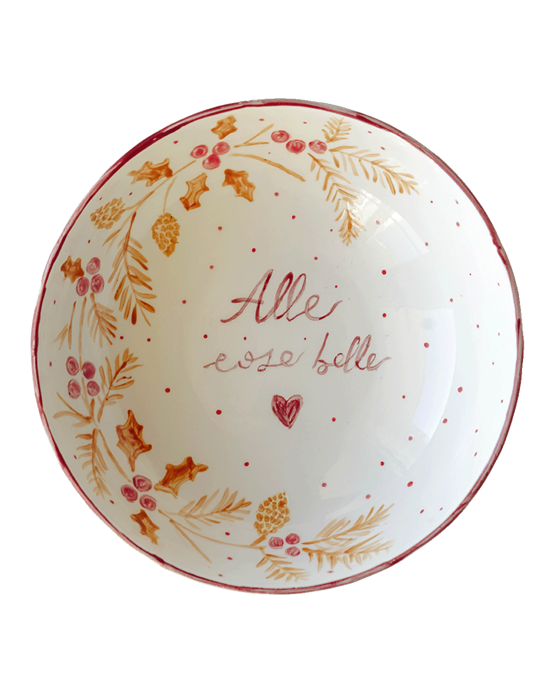 "Alle cose belle" red bowl - Christmas collection