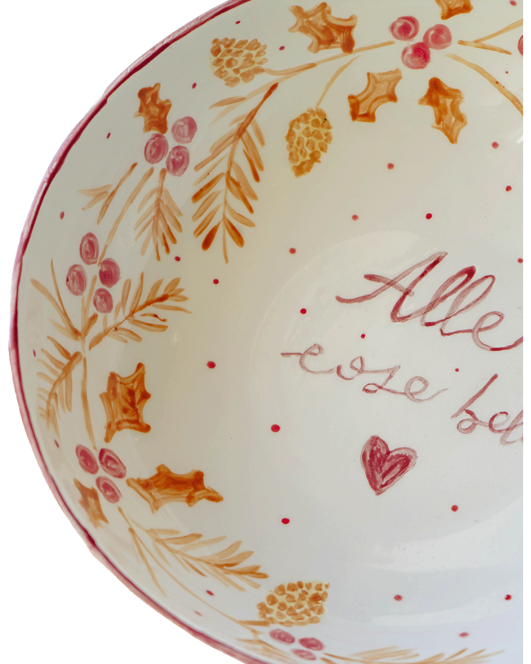 "Alle cose belle" red bowl - Christmas collection