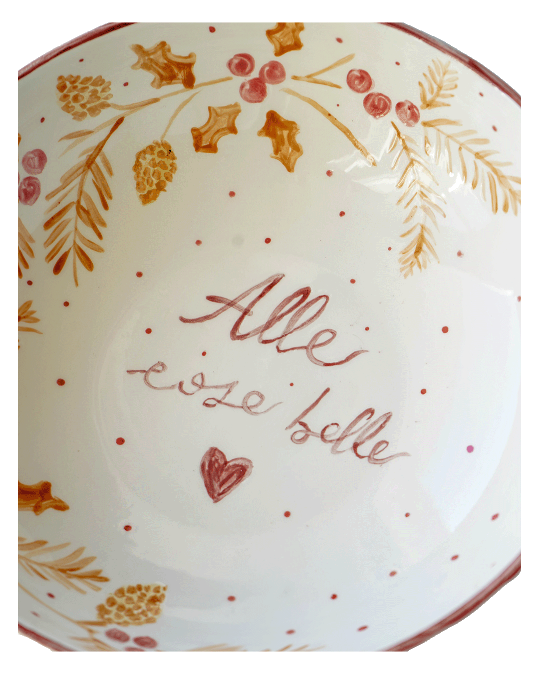"Alle cose belle" red bowl - Christmas collection