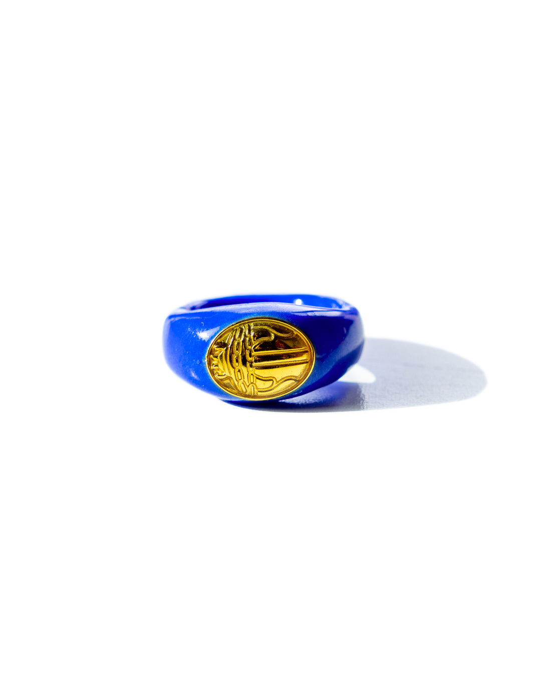 Handmade scarabeo blue polymer clay ring - Maison Stellaire