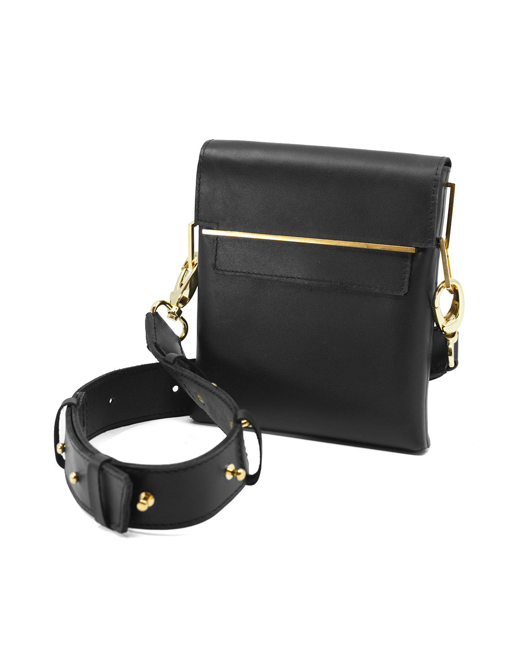 Leather bag gold handmade handcrafted