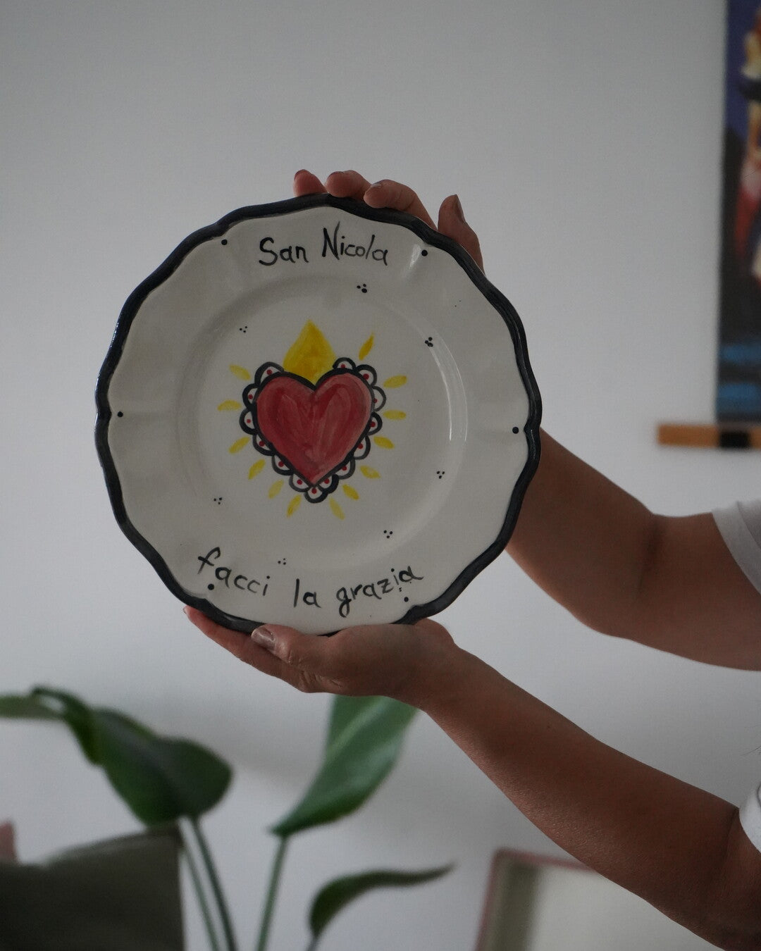 Custom Scalloped Sacred Heart Plate
