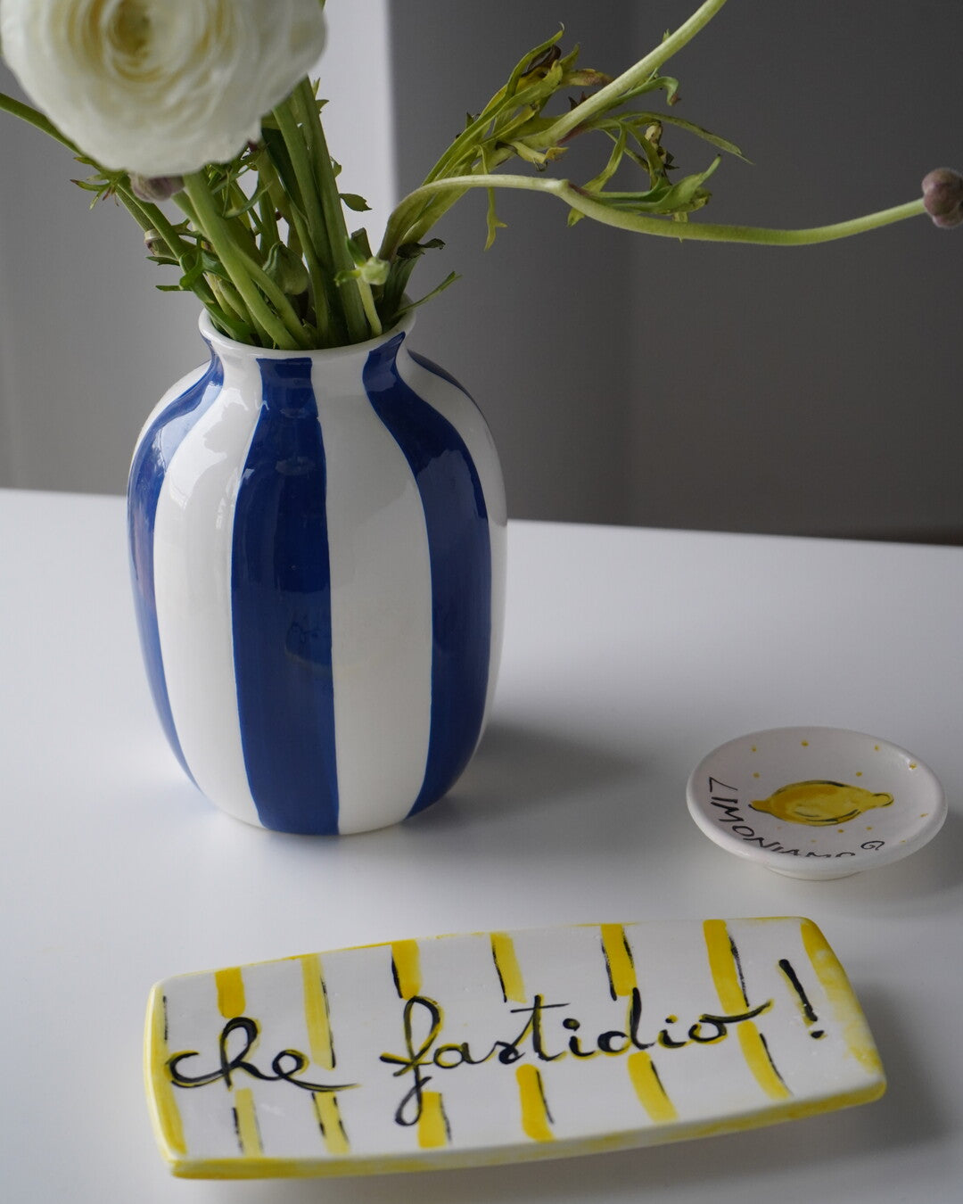 Striped Rectangular Tray – “Che fastidio”