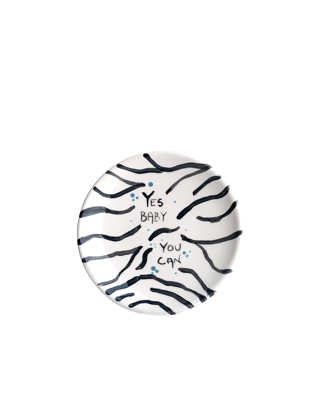 Yes Baby, You Can Zebra Striped Saucer - Good Resolutions Collection - Maison Flores
