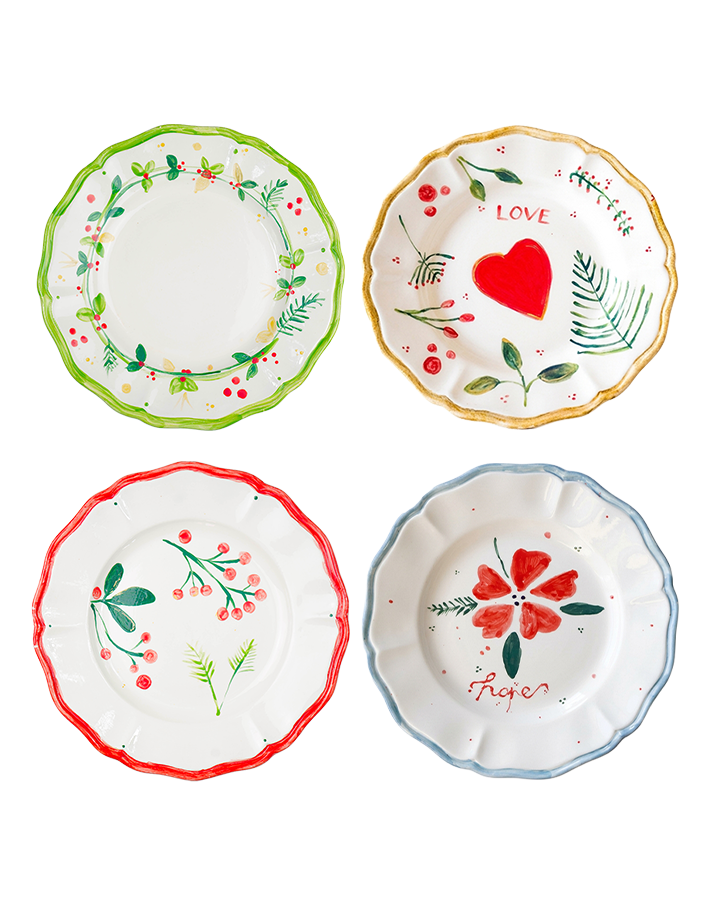 Enamel Large Plate Mix - Set of 4