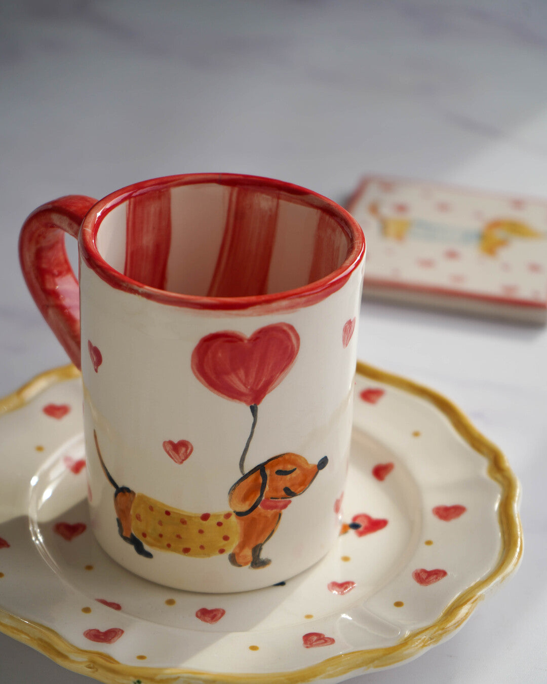 Scalloped Dachshund Set | 22cm