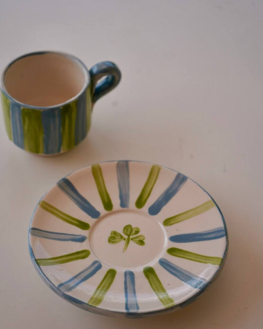 Espresso Cup and Saucer with Stripes