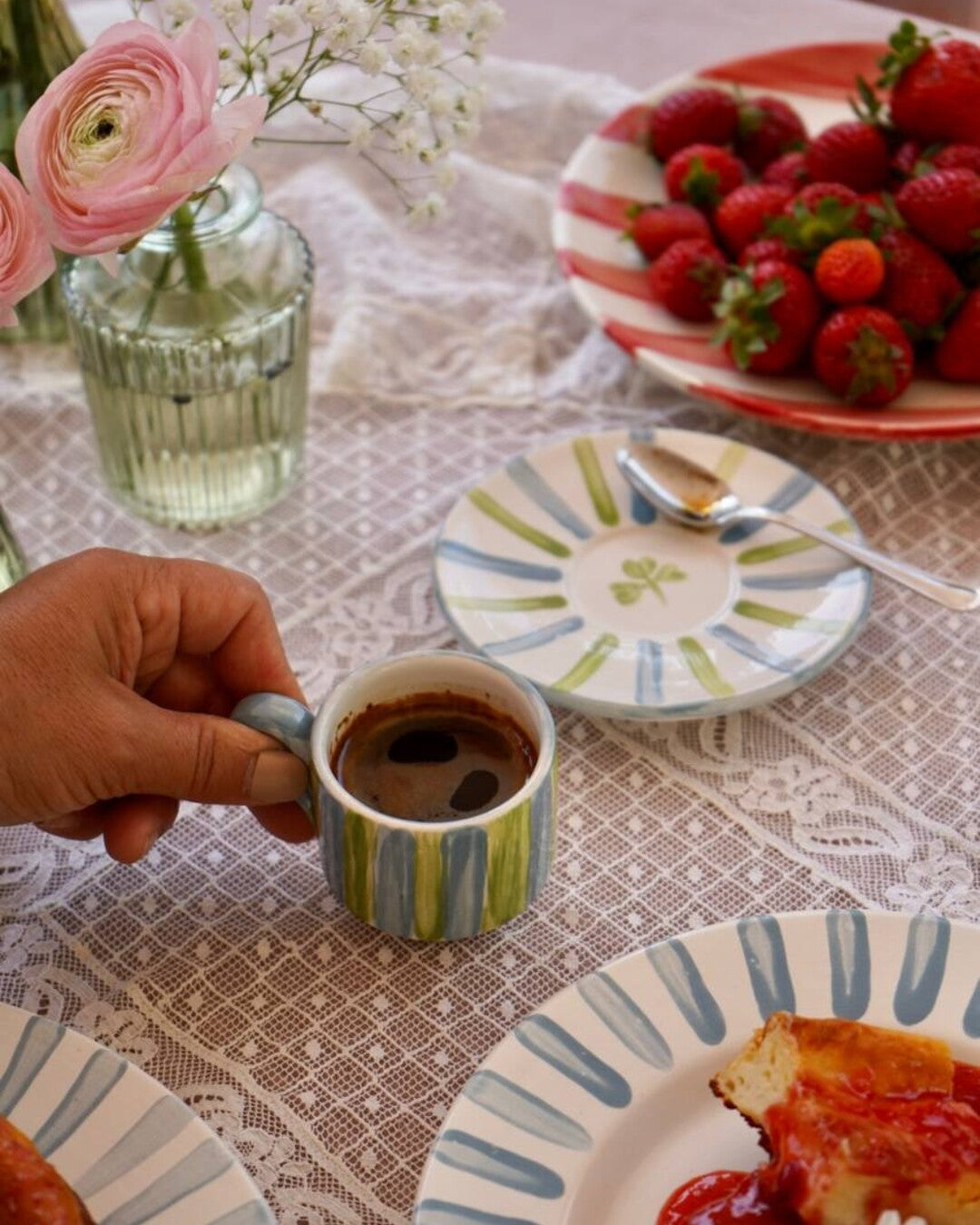 Espresso Cup and Saucer with Stripes