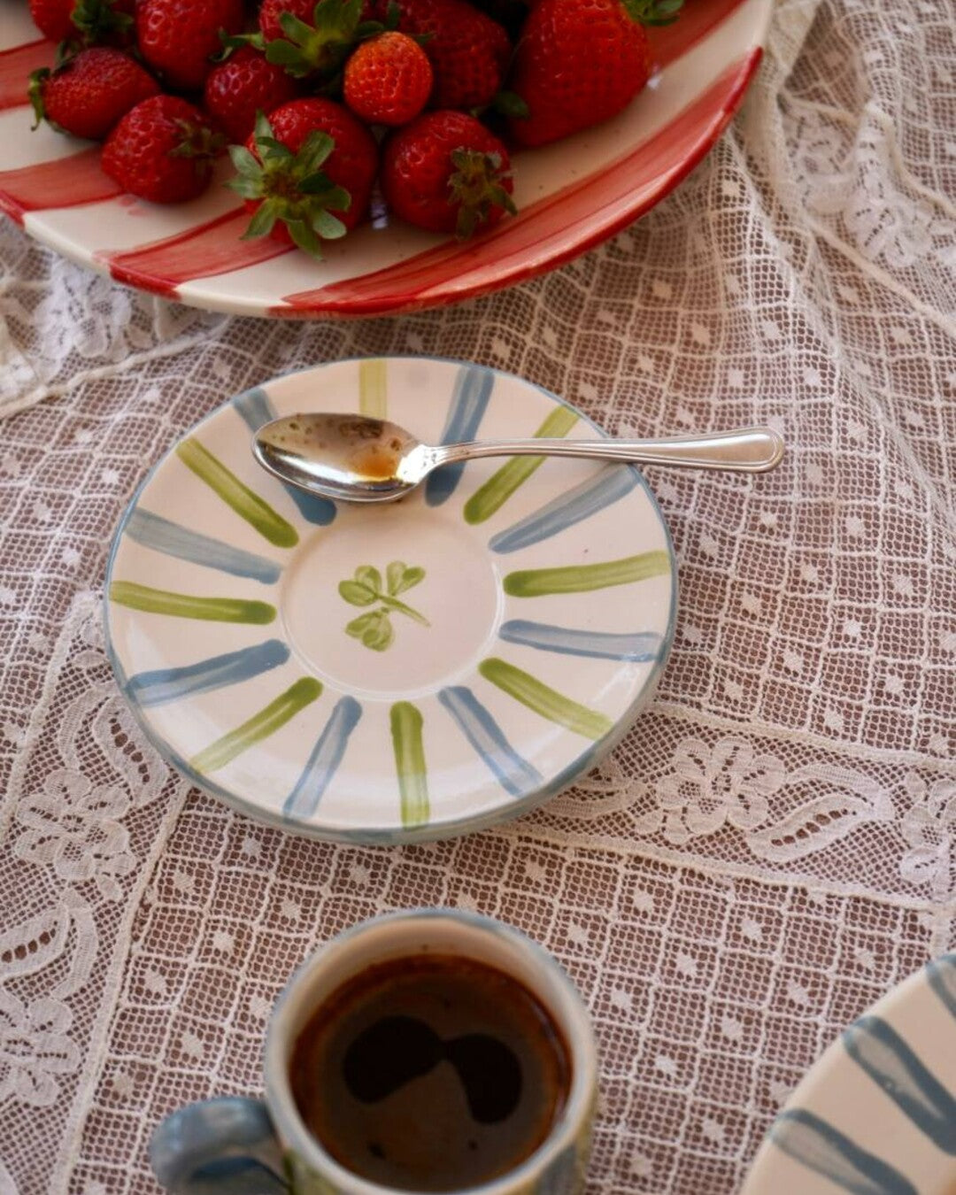 Espresso Cup and Saucer with Stripes