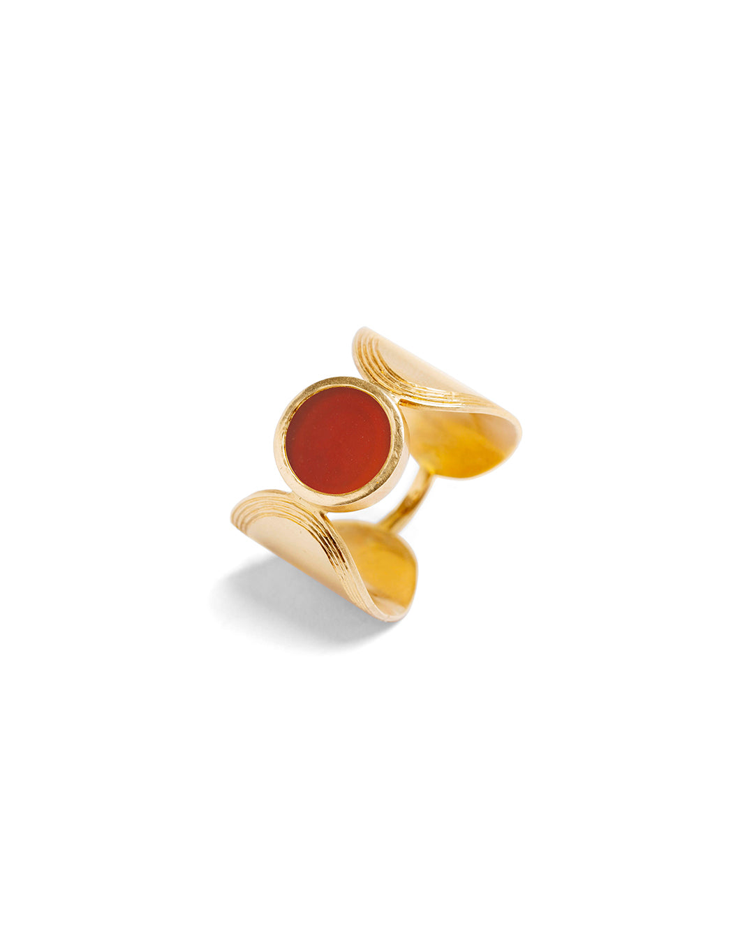 Maitea Handmade ring with red gemstone