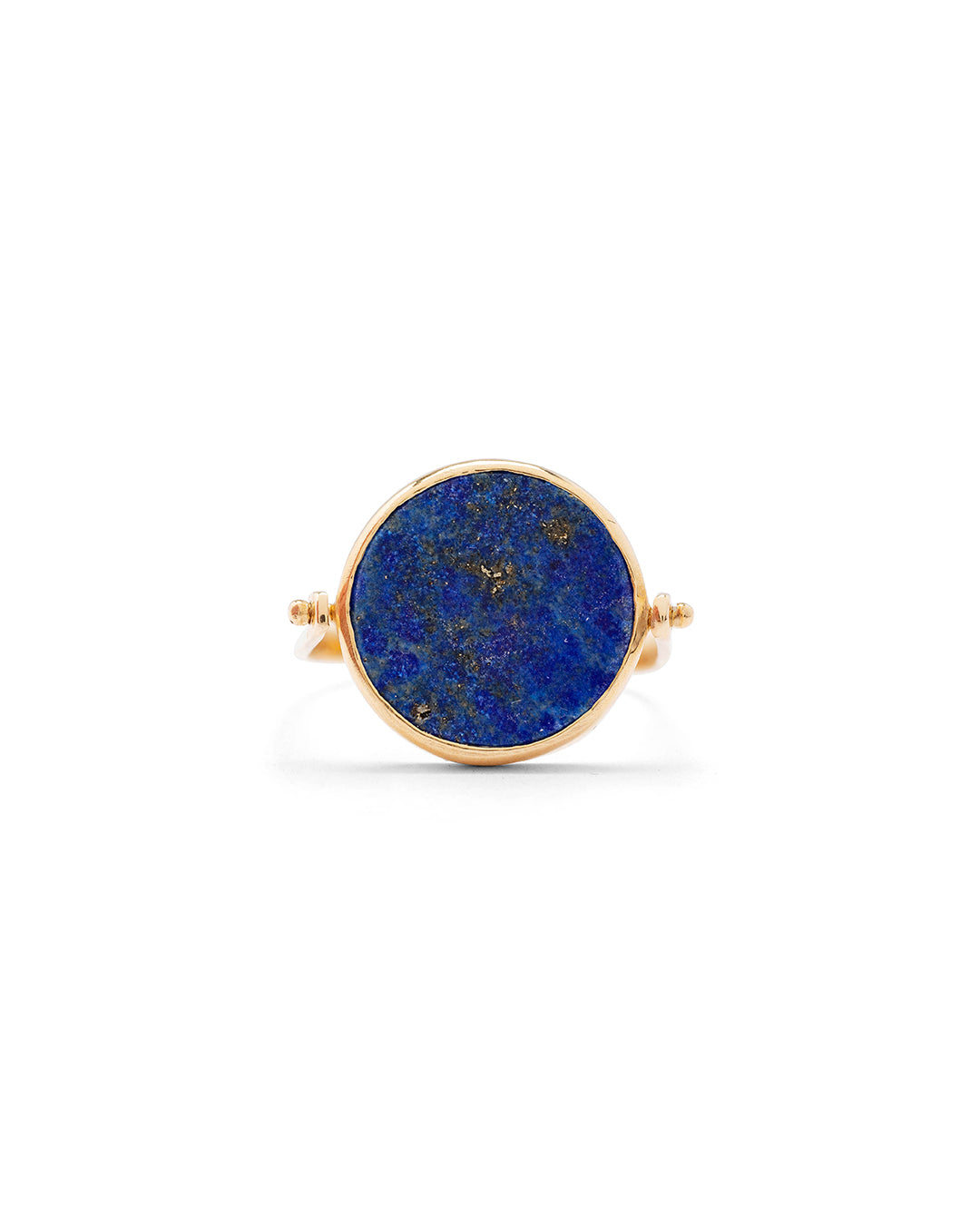 Maitea Handmade round ring with blue stone