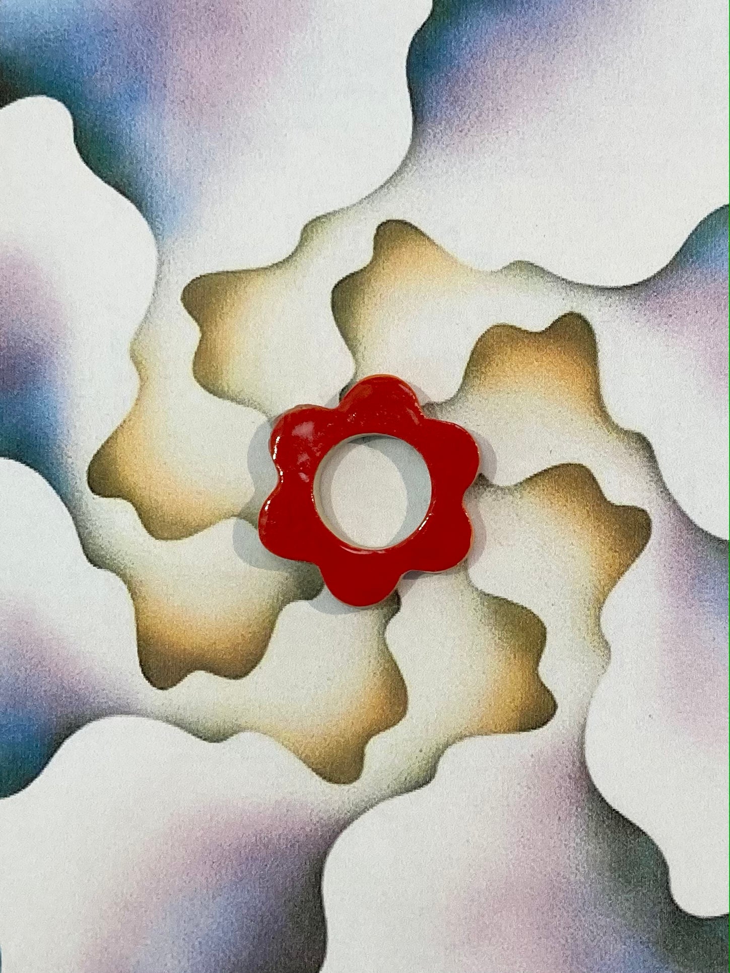 Anello in ceramica Flower