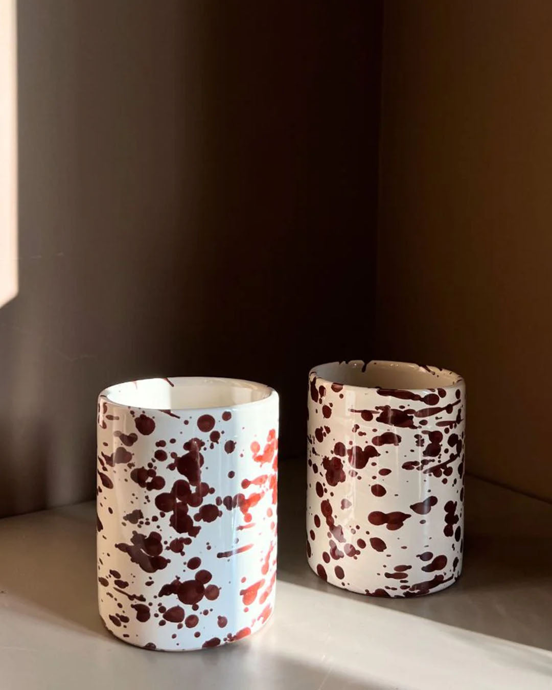 Handmade ceramic glass handcrafted terracotta macchiato
