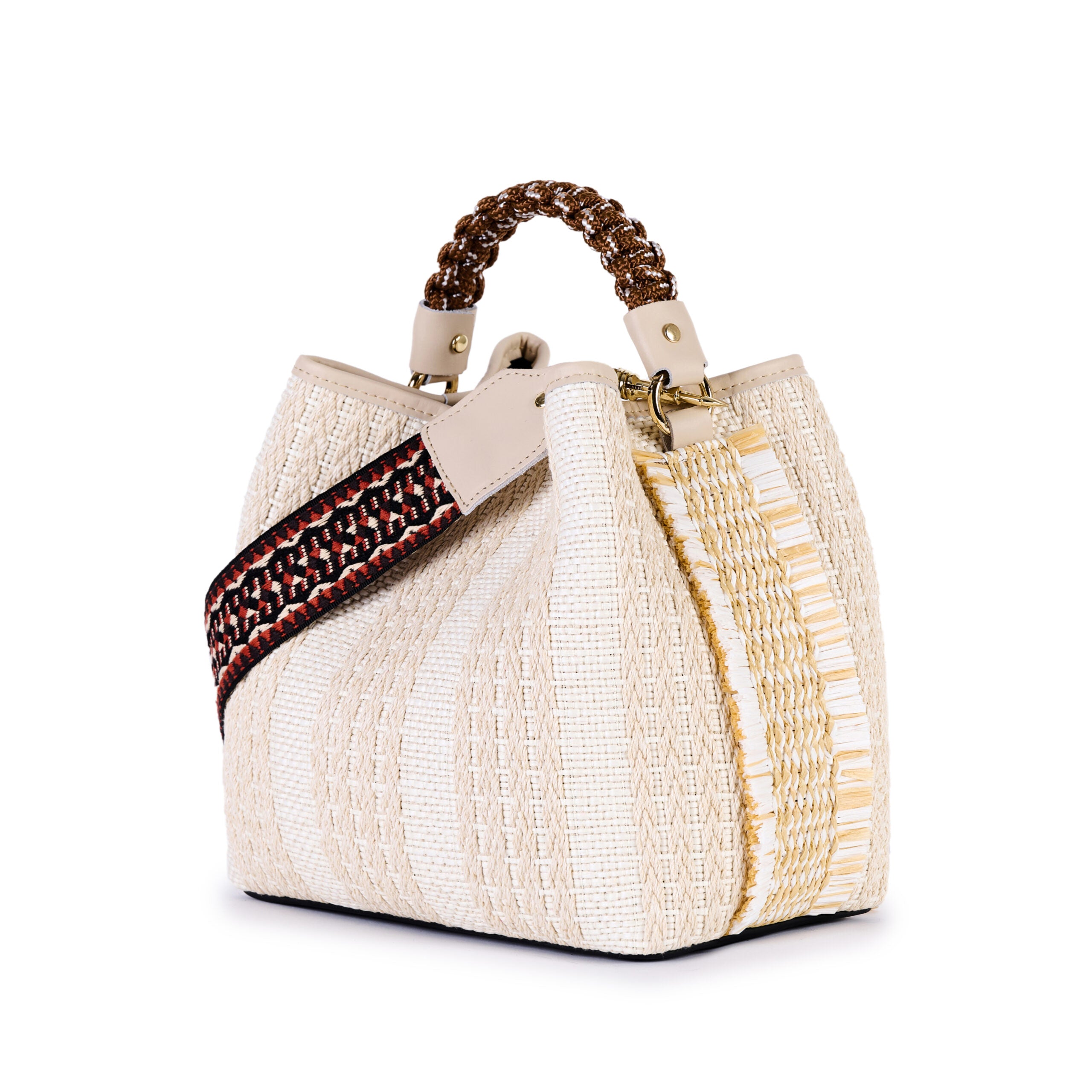 ViaMailBag Jacquard raffia bucket bag