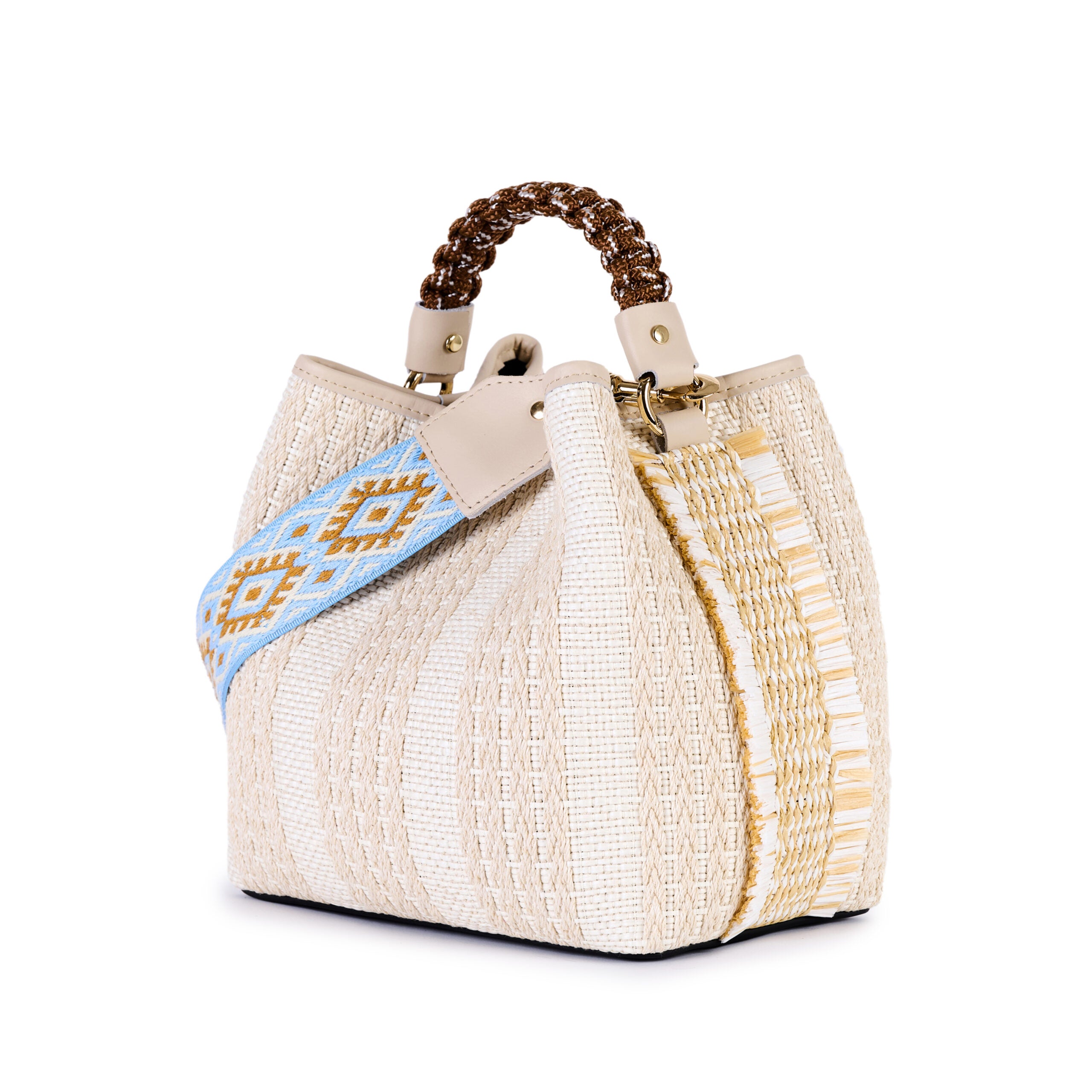 ViaMailBag Jacquard raffia bucket bag