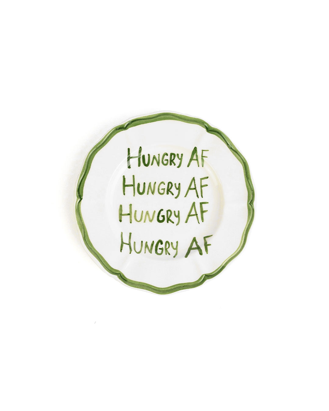 Hungry AF plate pottery ceramics Musae Studio