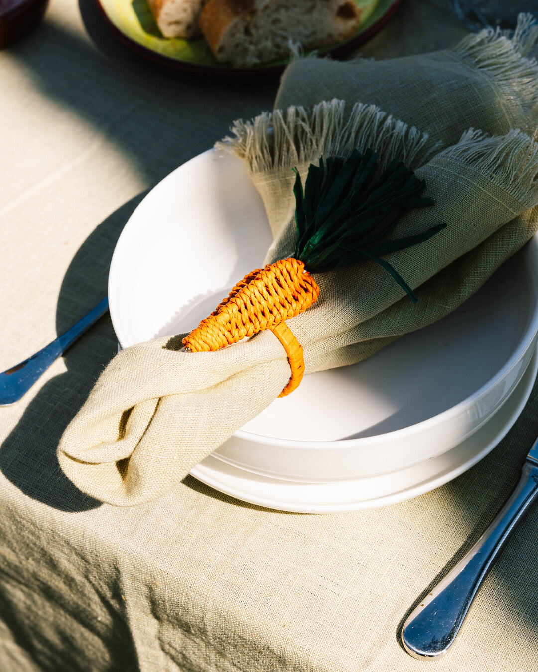 Carrot napkin ring set