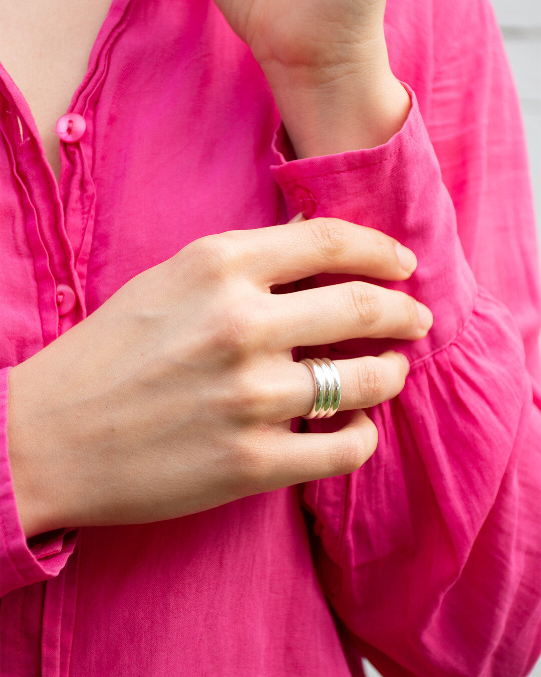 Handmade thick band Ring Form - Silver - NEEO