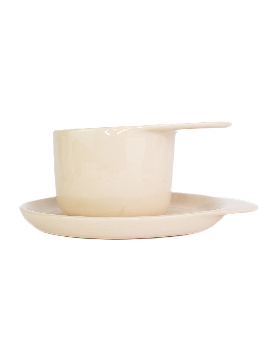 Ameno Espresso Cup beige with Plate_pottery_nu ceramica