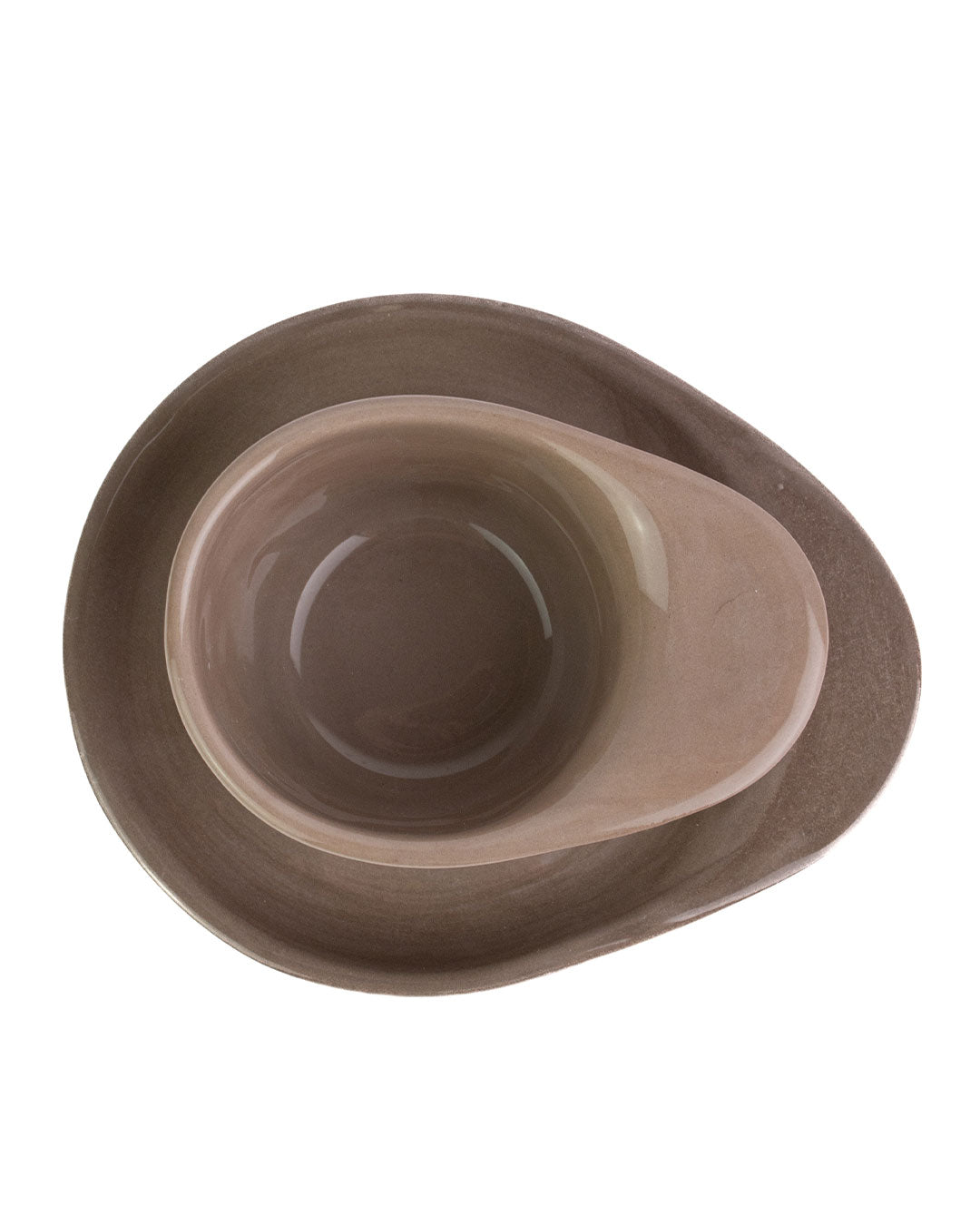 Ameno Espresso Cup brown with Plate_pottery_nu ceramica