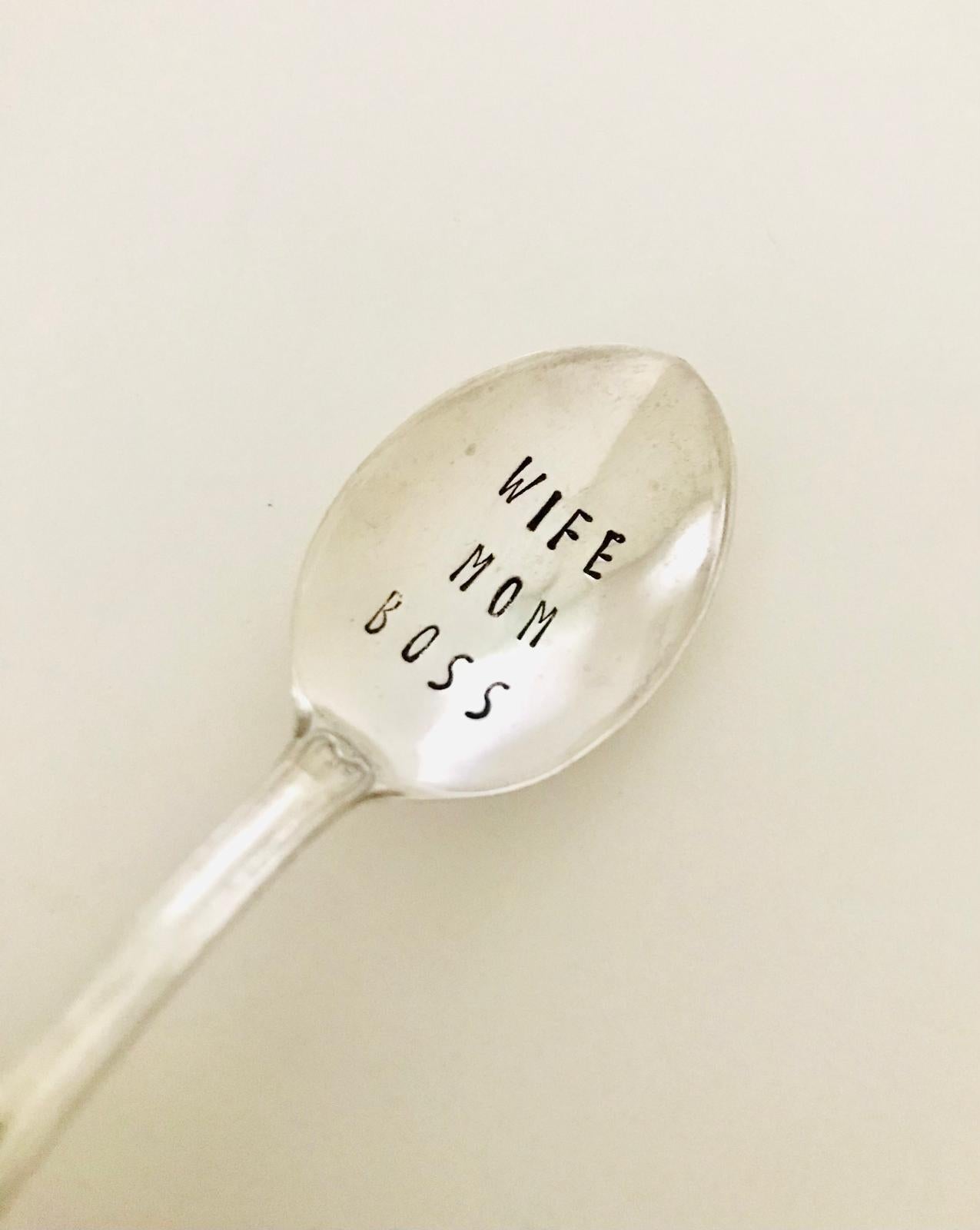 Mom place setting | Vintage Silver Hand-stamped cutlery bundle