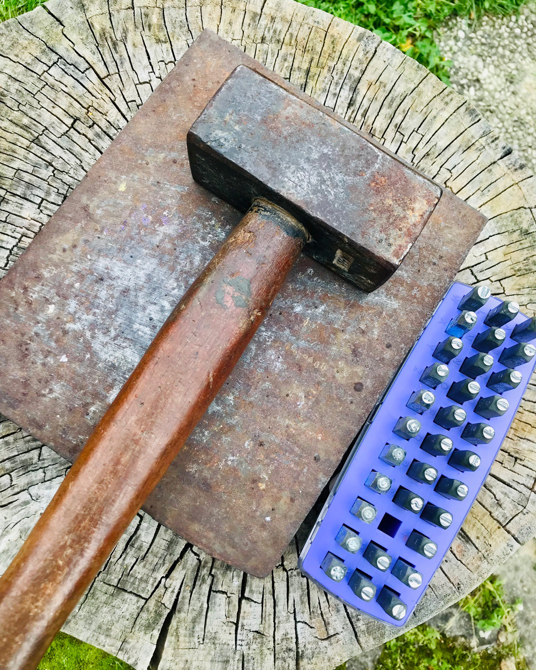 Hand-stamping Oh Yeah Spoon