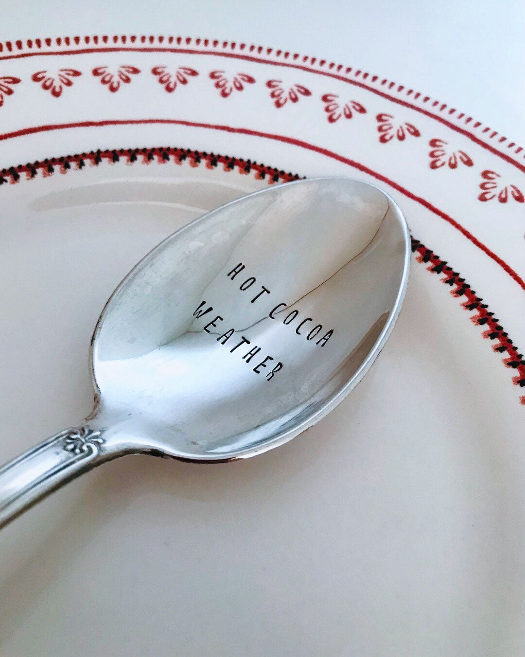 Speciale Natale - Cucchiaio d'argento vintage stampato a mano