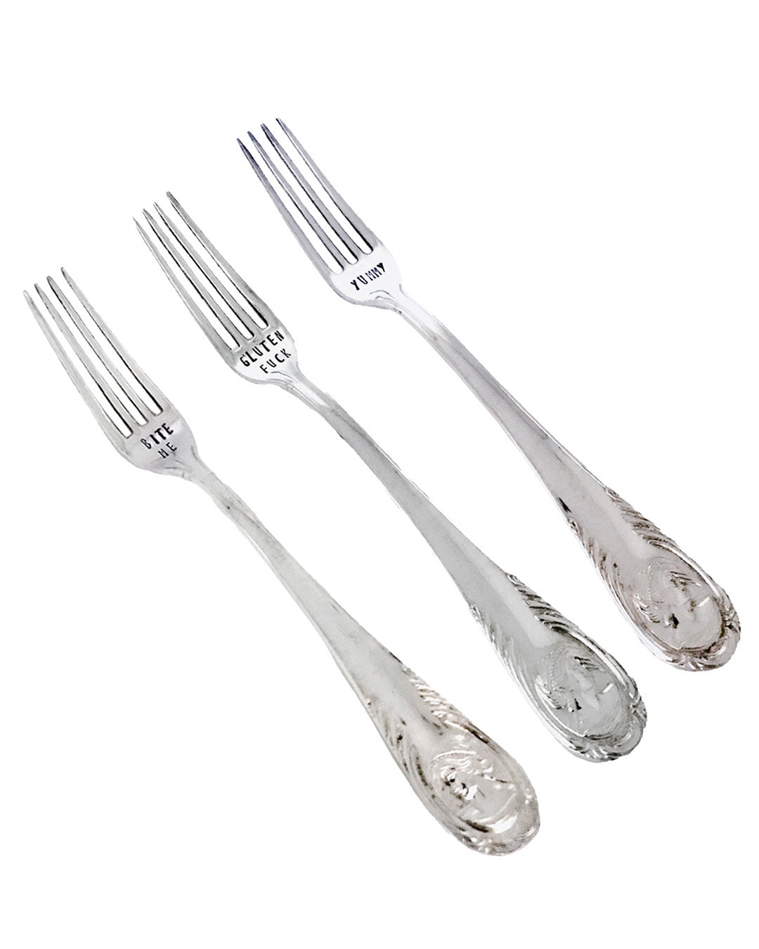 Forchetta vintage in argento stampate a mano English MIX - Set da 6 (-10%)