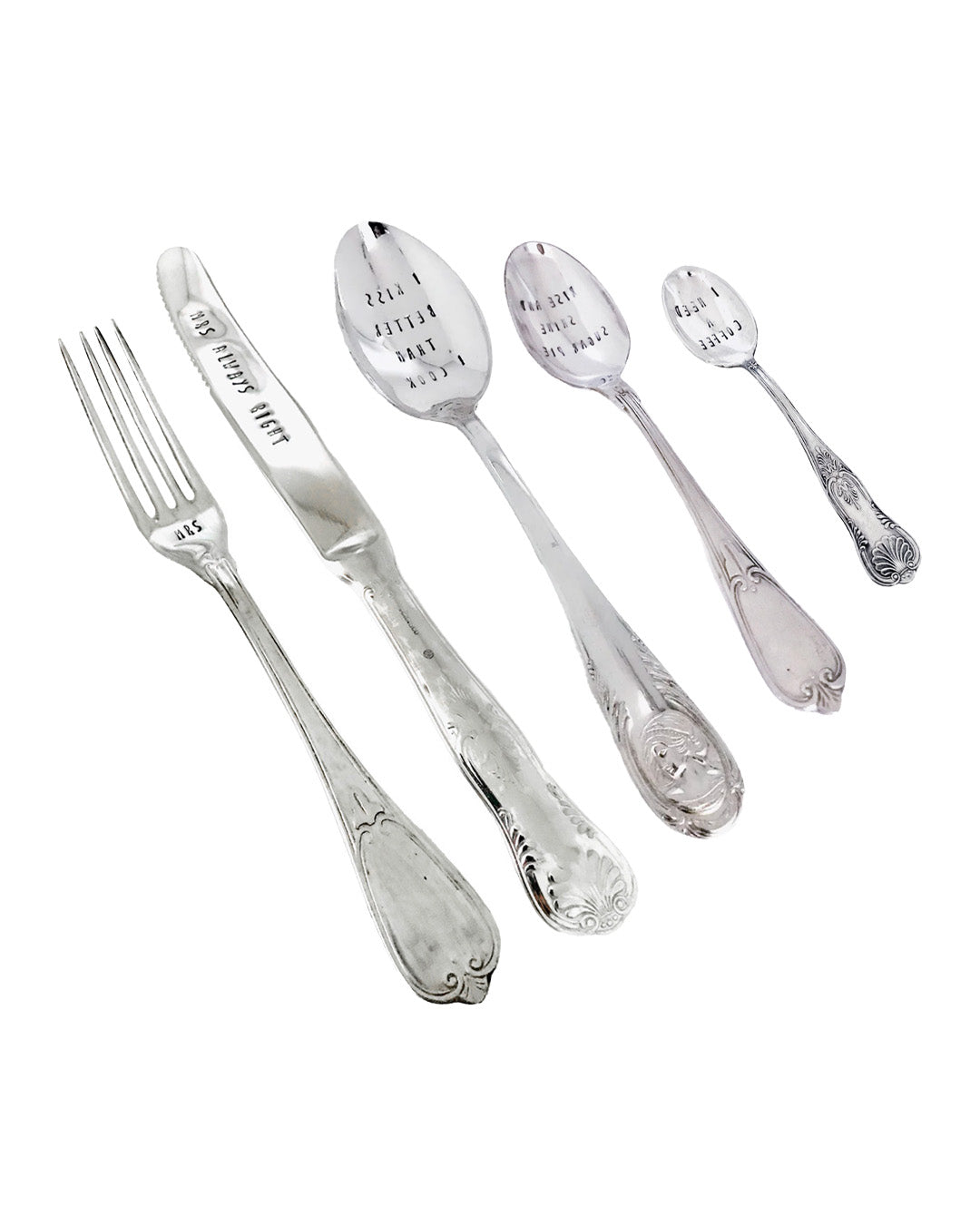 Dad place setting | Vintage Silver Hand-stamped cutlery bundle