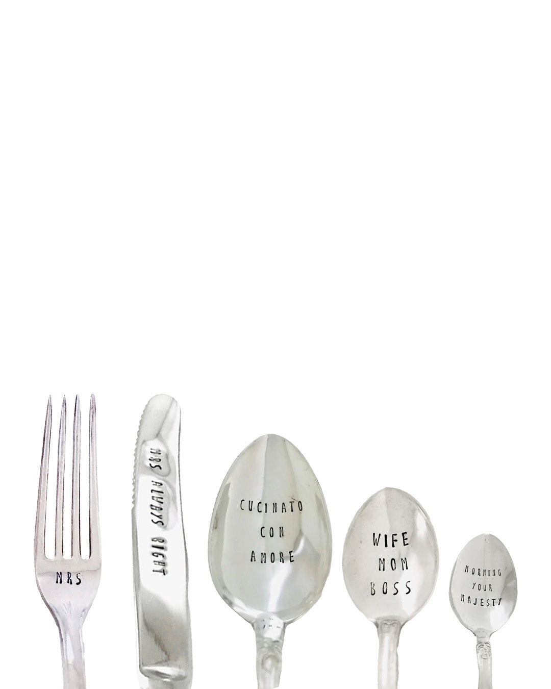 Mom place setting | Vintage Silver Hand-stamped cutlery bundle