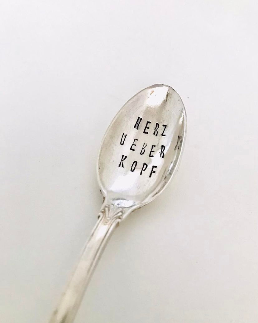 Custom - Vintage Silver Hand-stamped Coffe Spoon