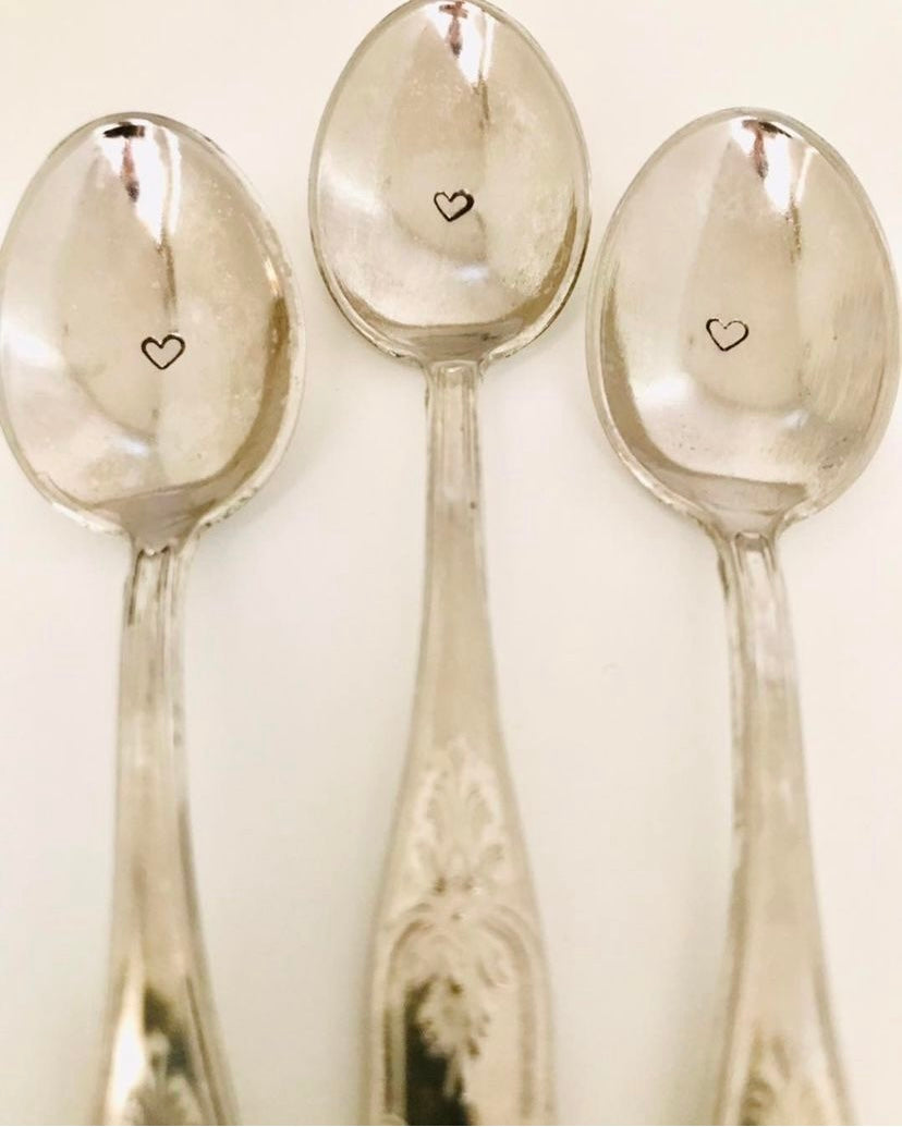 Custom - Vintage Silver Hand-stamped Spoon